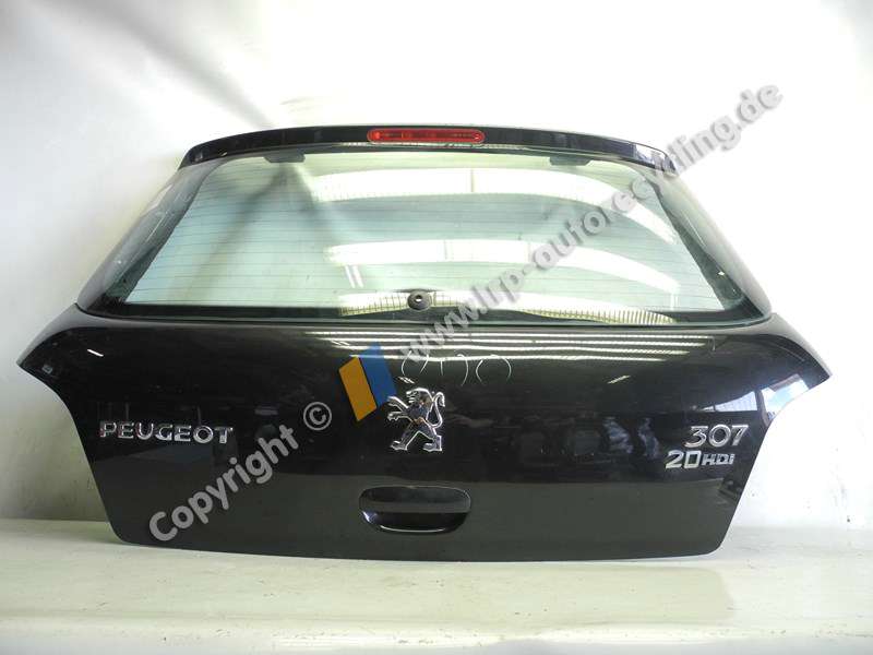 Peugeot 307 BJ2003 Heckklappe mit Heckscheibe schwarzmetallic 8701S5